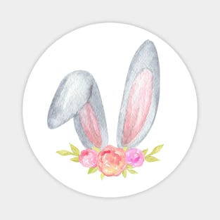 Easter bunny ears with floral Magnet